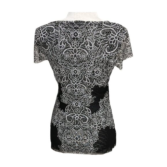 INC. International Concepts Women's Blouse Top Sheer Rhinestones Medium - Picture 10 of 10